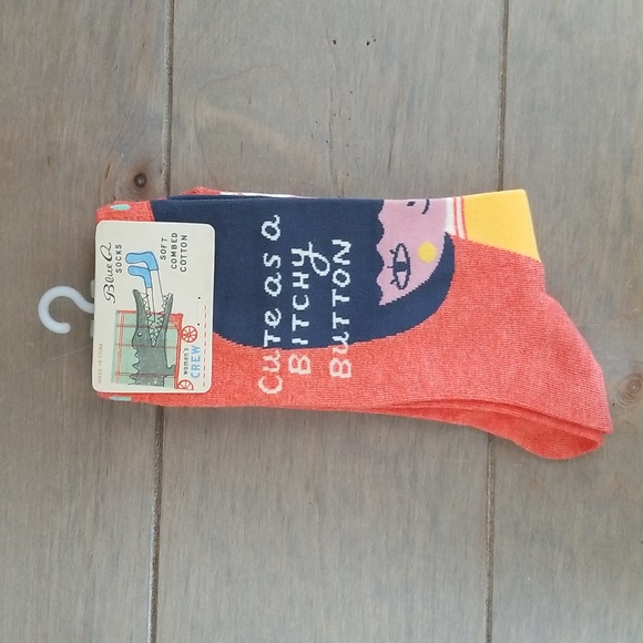 Cute as a B****y Button Crew Socks by Blue Q - Picture 12 of 12